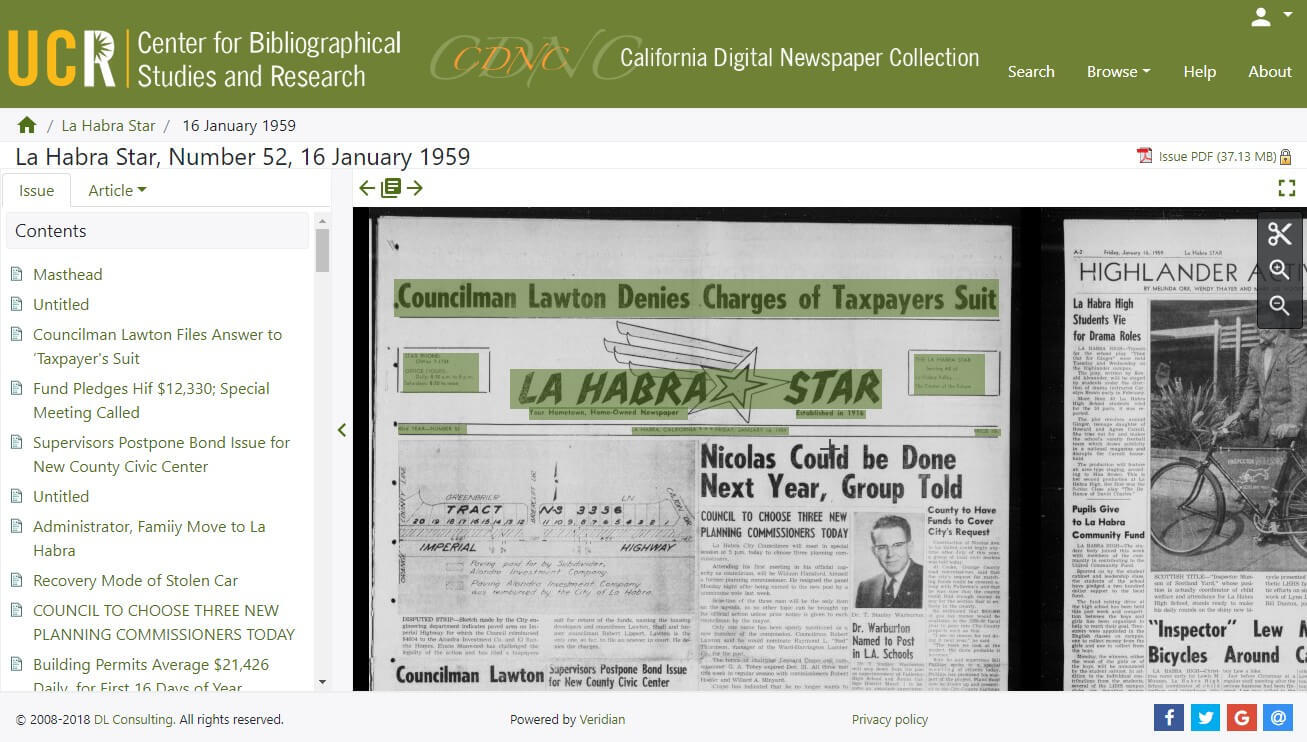 University of California Riverside - California Digital Newspaper Collection