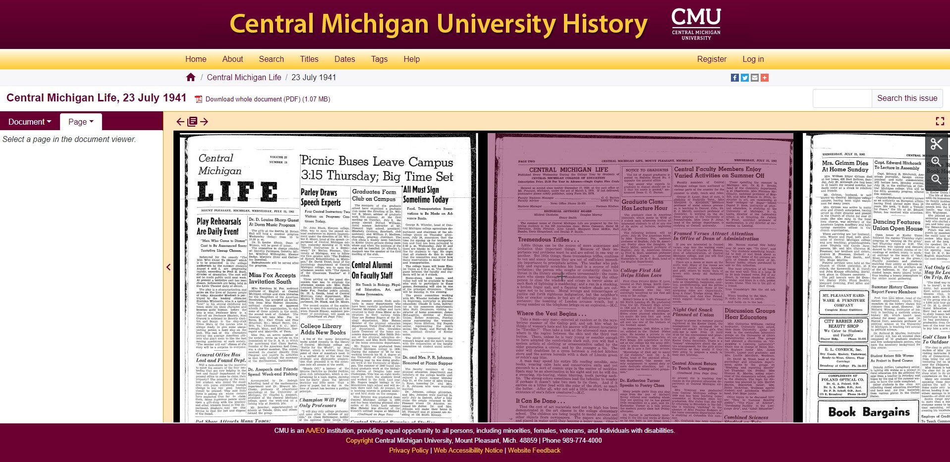 Central Michigan University History