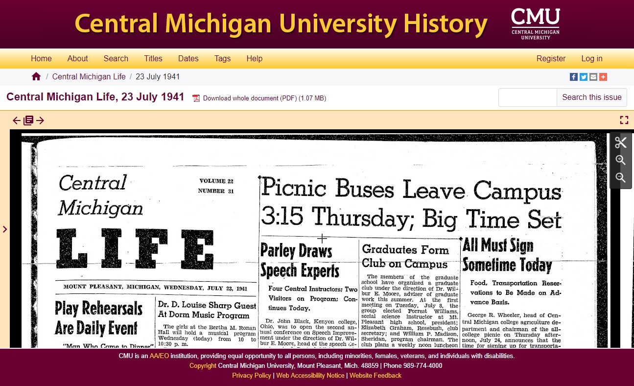 Central Michigan University History