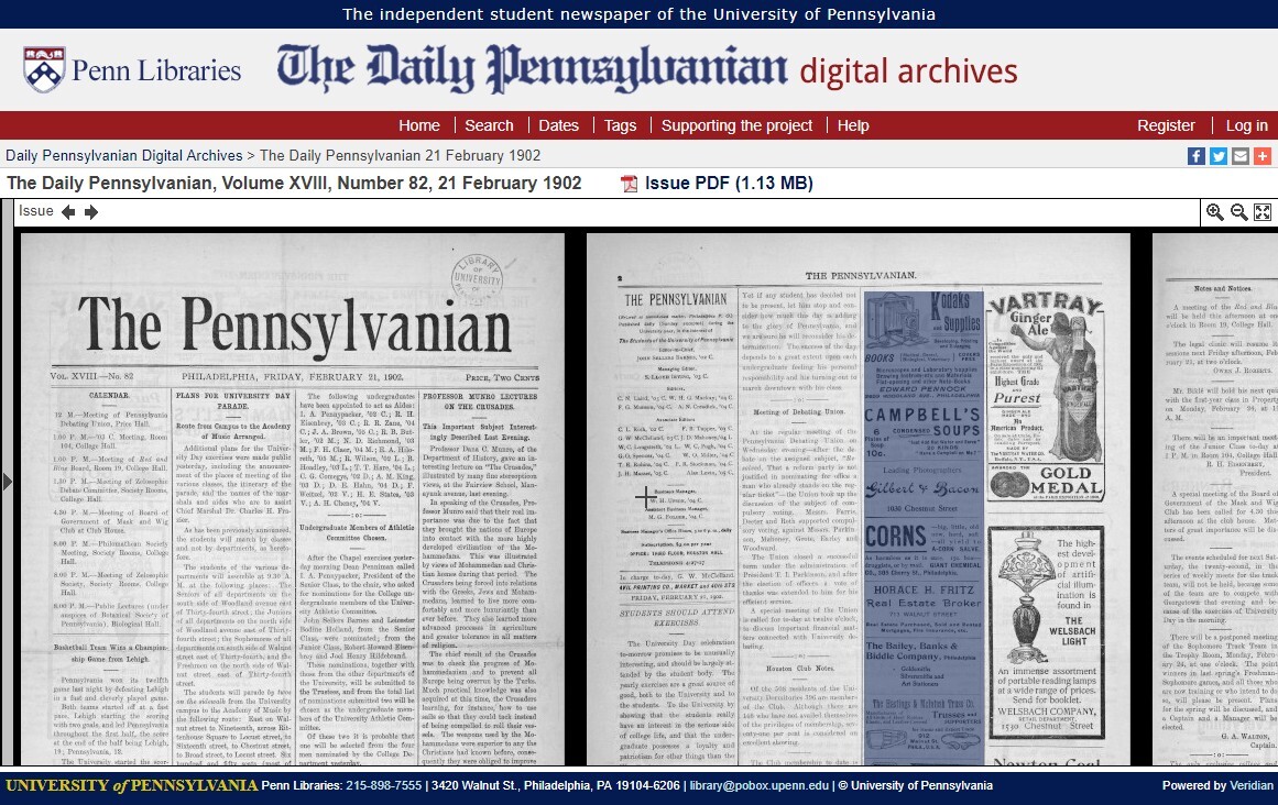 University of Pennsylvania - Daily Pennsylvanian Digital Archives