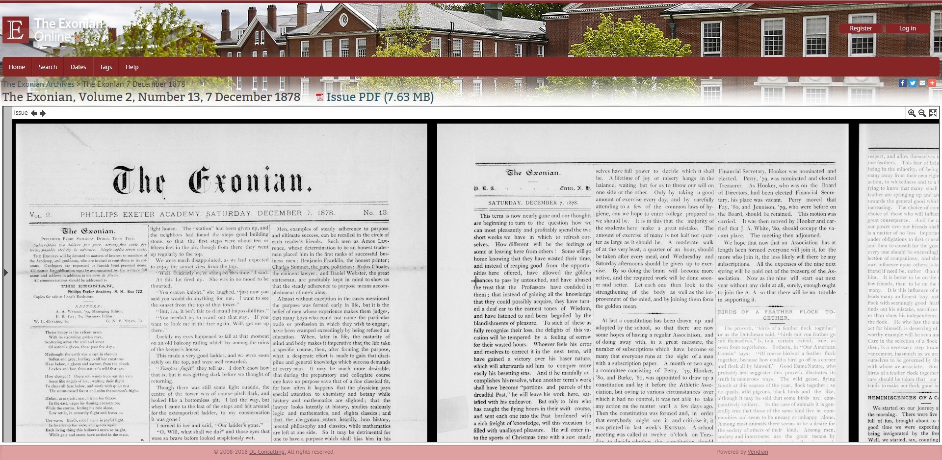 Phillips Exeter Academy - The Exonian Archive