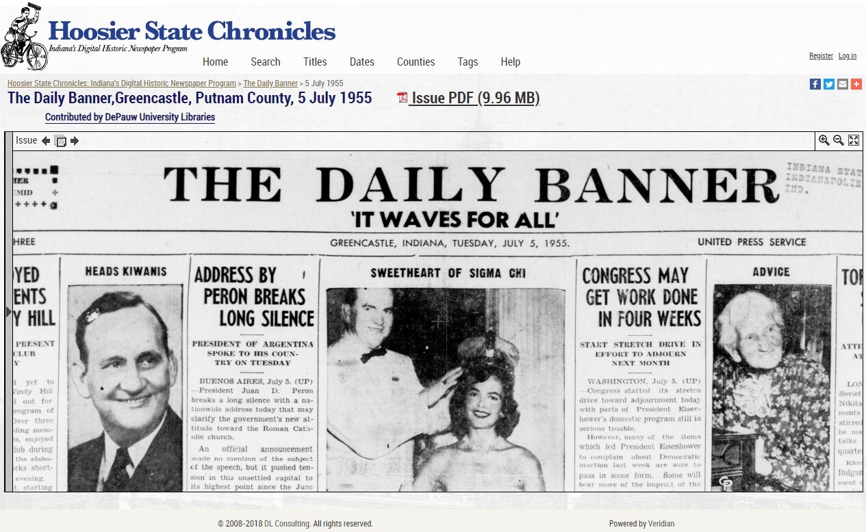 Indiana State Library - Hoosier State Chronicles