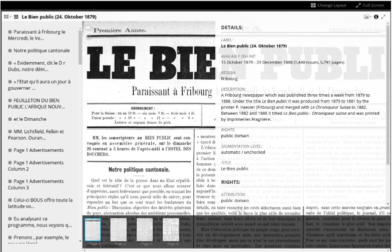 Le Bien Public newspaper within Mirador viewer