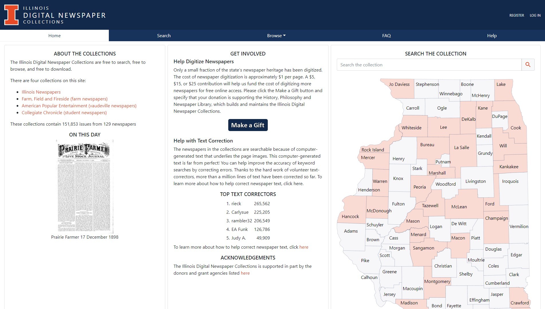 University of Illinois at Urbana-Champaign - Illinois Digital Newspaper Collections