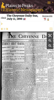 Plains to Peaks Historic Newspapers