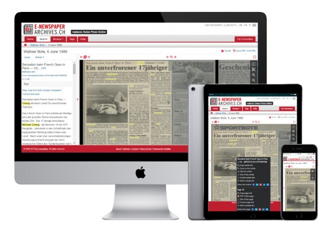 Swiss National Library Responsive Digital Newspaper Collection