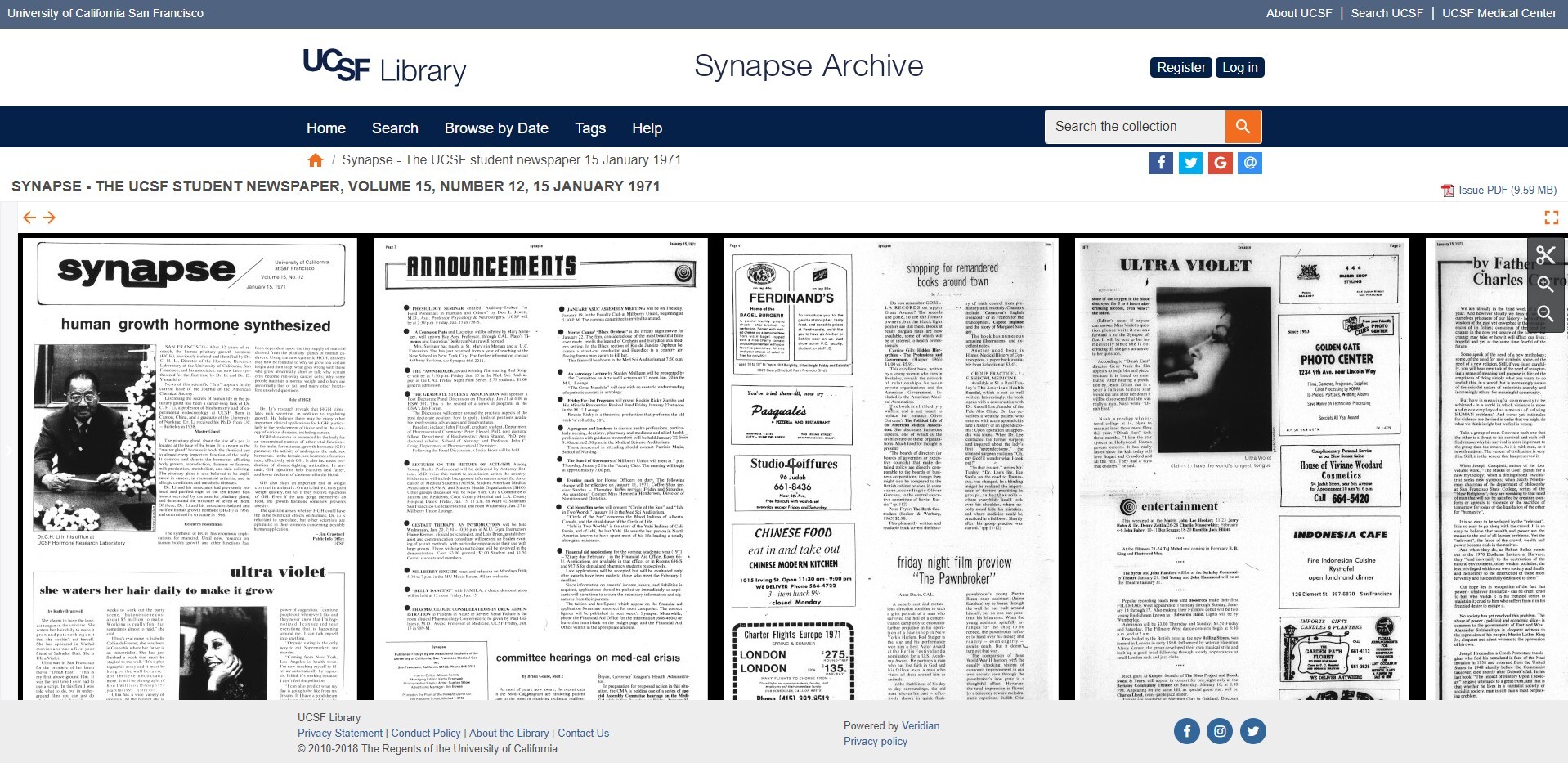 University of California San Francisco - Synapse Archive