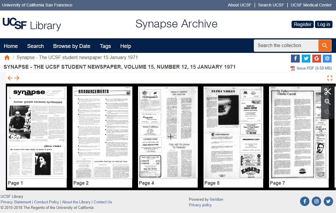 University of California San Francisco - Synapse Archive