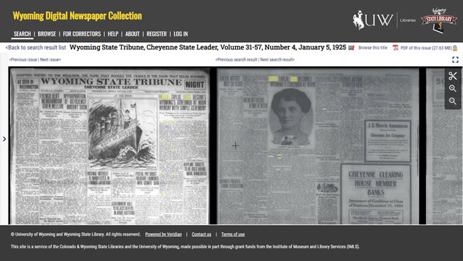 Wyoming Digital Newspaper Collection