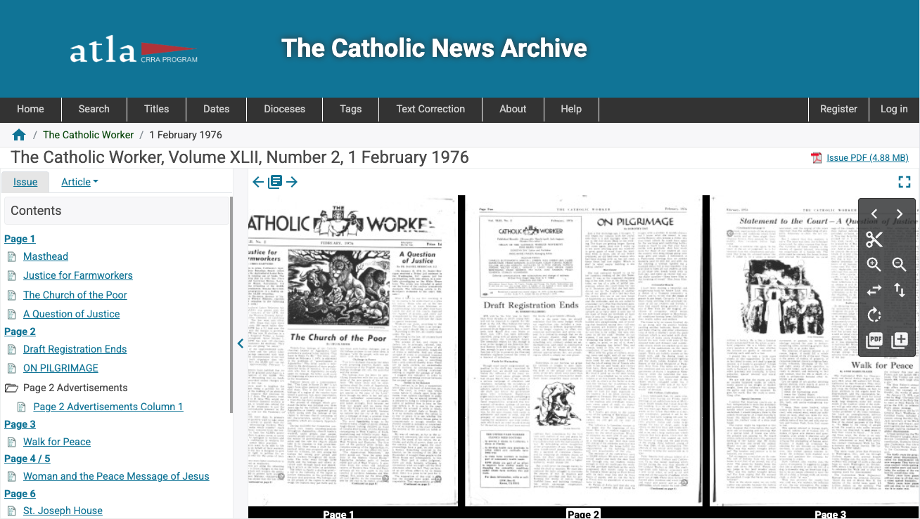Atla CRRA Program -The Catholic News Archive