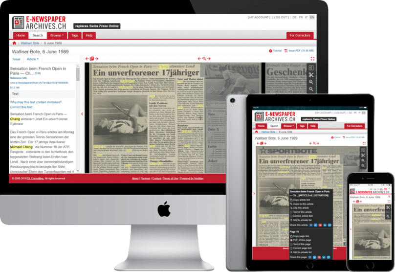 The Swiss National Library DigitalNewspaper Collection