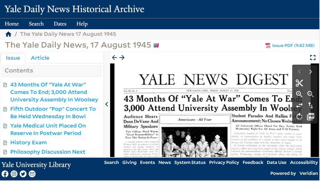 Yale University - Yale Daily News Historical Archive
